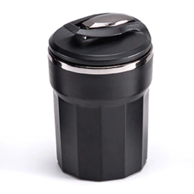 Car Ashtray with Pop-Up Lid and Led Light, Trendy Car Ashtray, Household Ashtray, Car Supplies Trash Can (Car ashtray) - a08-2-titanium-black-h115outer-diameter-77mm