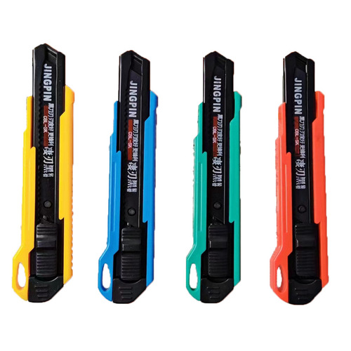 Large wholesale black blade thick wall paper knife manufacturer, high-quality push-pull smooth wallpaper cutting knife