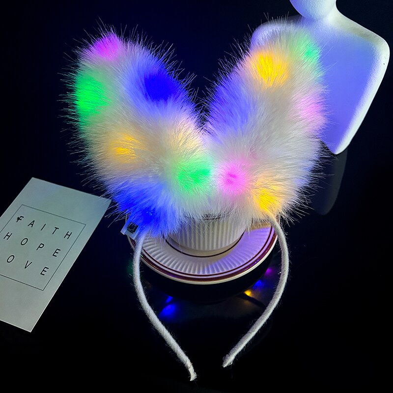 Bar espectáculo atmósfera props luminoso peluche orejas de gato accesorios de cabello zorro bandas de cabello mercado nocturno accesorios de fiesta de suministro