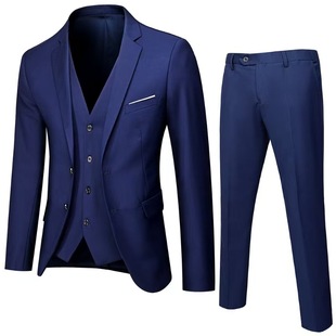 (Customization Consultation) Cross-Border Export Custom Suit Set Men's Suit Vest Men's Three-Piece Suit