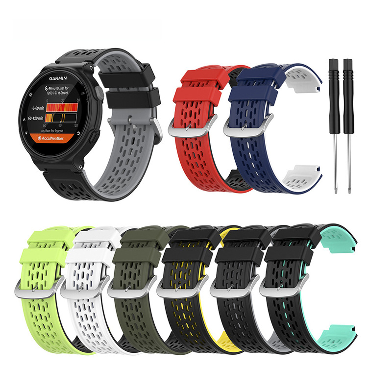 For Jiaming Approach S2/S4 Silicone Two-Tone Strap Garmin Vivoactive Sports Wristband