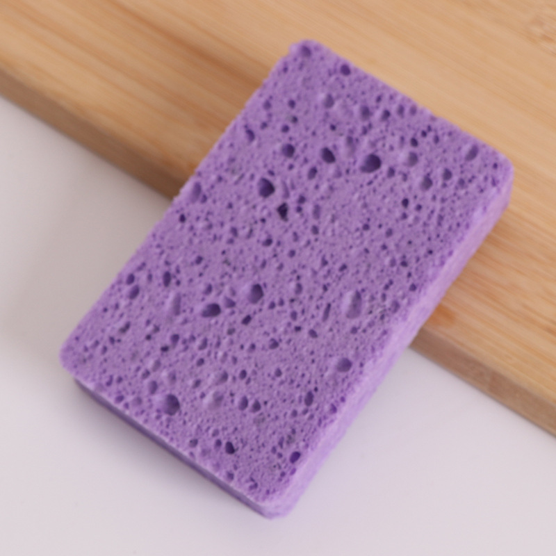 Pulpa de madera natural, lavado de platos de algodón, esponja, limpieza de cocina, bloque de esponja absorbente de agua, cepillo antiadherente, tazón, esponja de pulpa de madera de color