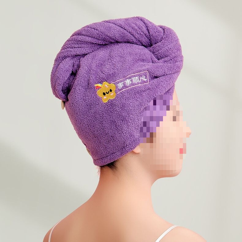 ドライヘアキャップ、速乾性、超吸水性、二層シャワーキャップ、洗髪タオル、女性用厚手の大人用糸くずの出ないターバン|undefined