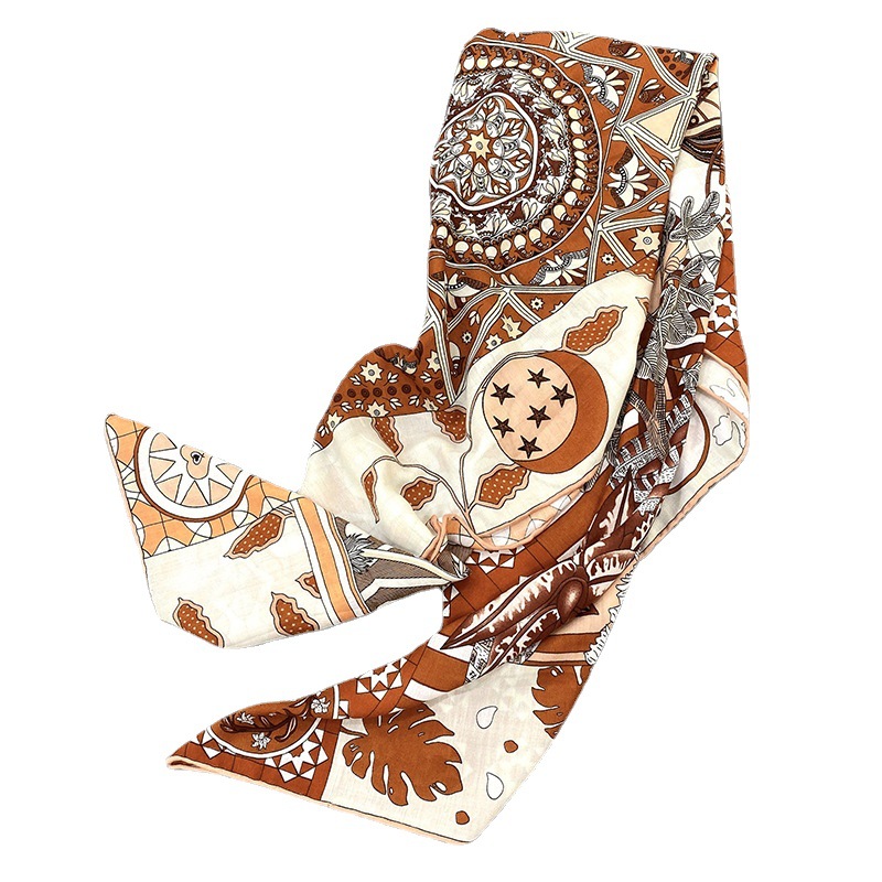 En stock Bufanda de mujer Primavera y otoño Nueva gama alta impresa decorativa bufanda cuadrada grande elegante curling desgaste exterior bufanda caliente chal