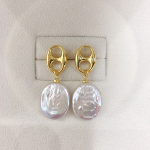 Natural FreShwater Baroque Pearl EarringS for Women Pig NoSe AcceSSible Luxury Special-Shaped Pearl EarringS S925 Sterling Silver EarringS