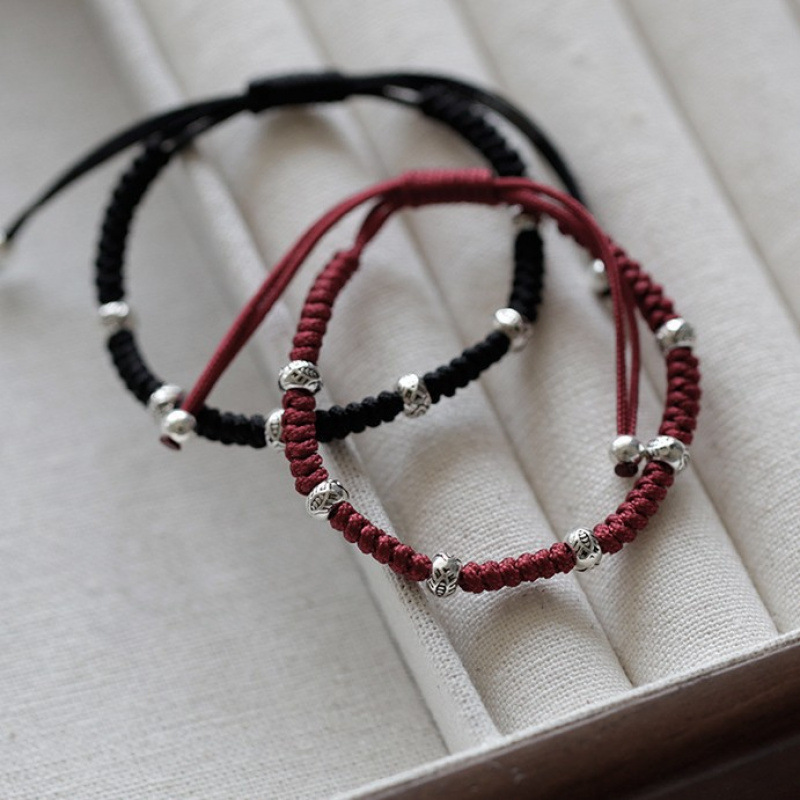 Koi Transfer Beads, Good Luck Bracelet, Red Rope Couple Braided Bracelet, Adjustable 2025 New Style, Gift to Friends