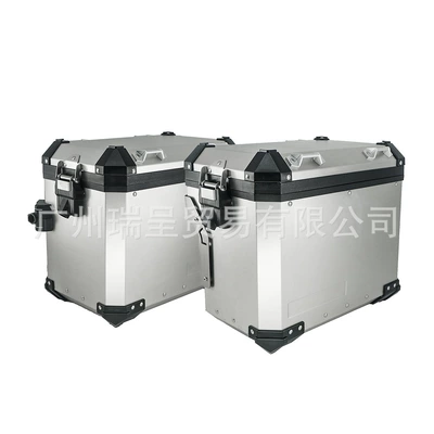 Motorcycle trunk Adv Side Boxes, Top - silver-saddlebags-comes-with-a-pair-of-linings