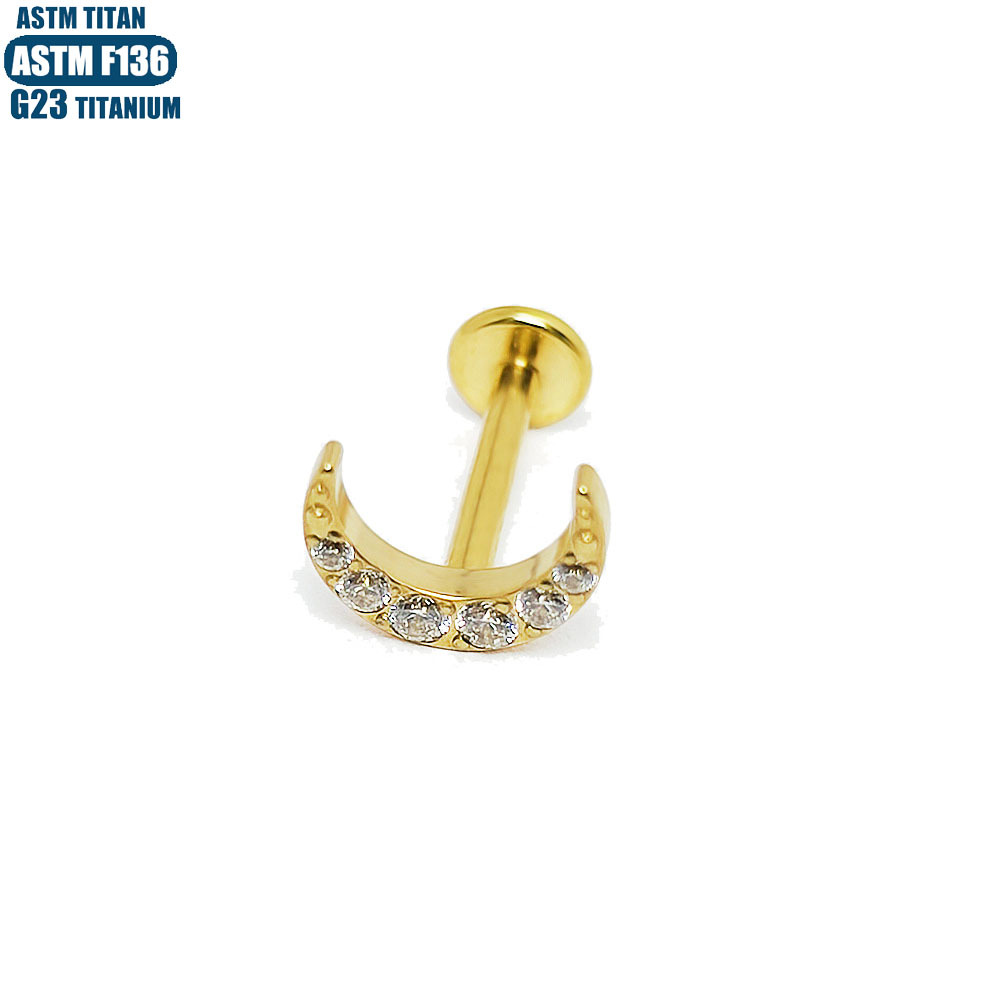Labret piercing jewelry detail image