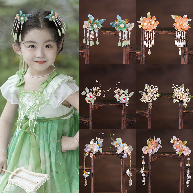 2023 New Models of Various Hairpin Sets for Children and Adults, Featuring Beautiful Retro Chinese Style, Fashionable Ancient Costumes, and Artistic Retro Aesthetics
