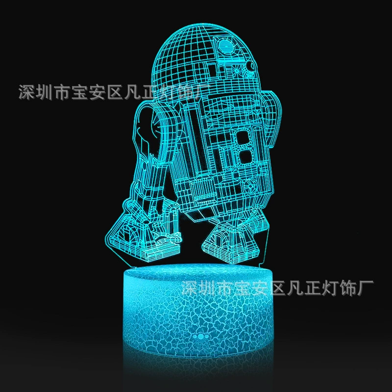 Поставка Amazon Звездные войны Звезда смерти Ночной свет 3d Красочный светодиодный подарок легкий сенсорный пульт дистанционного управления 3D настольная лампа