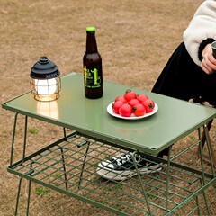 屋外折り畳みネットテーブル竹板テーブルキャンプ自走ピクニックテーブルバーベキューテーブル茶何鉄テーブル水切り棚グリッドテーブル