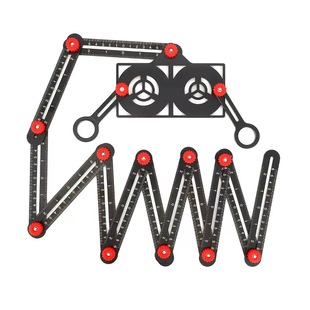 New special-shaped measuring ruler six-fold ruler section ruler twelve-fold ruler take-up multifunctional tile positioning angle ruler