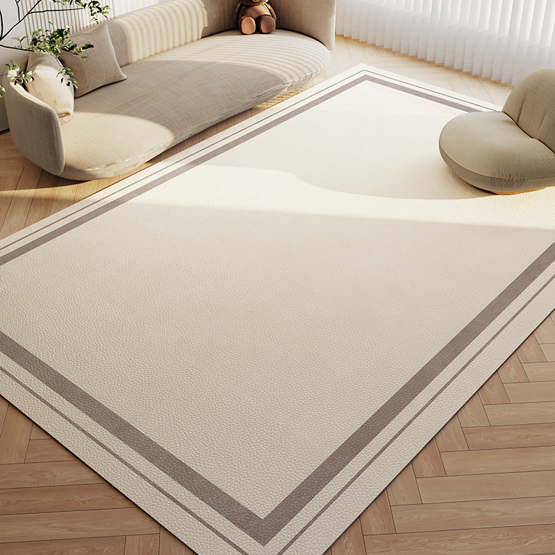 日式侘寂客廳沙發地毯pvc皮革可擦免洗地墊茶几毯家用防滑爬爬墊