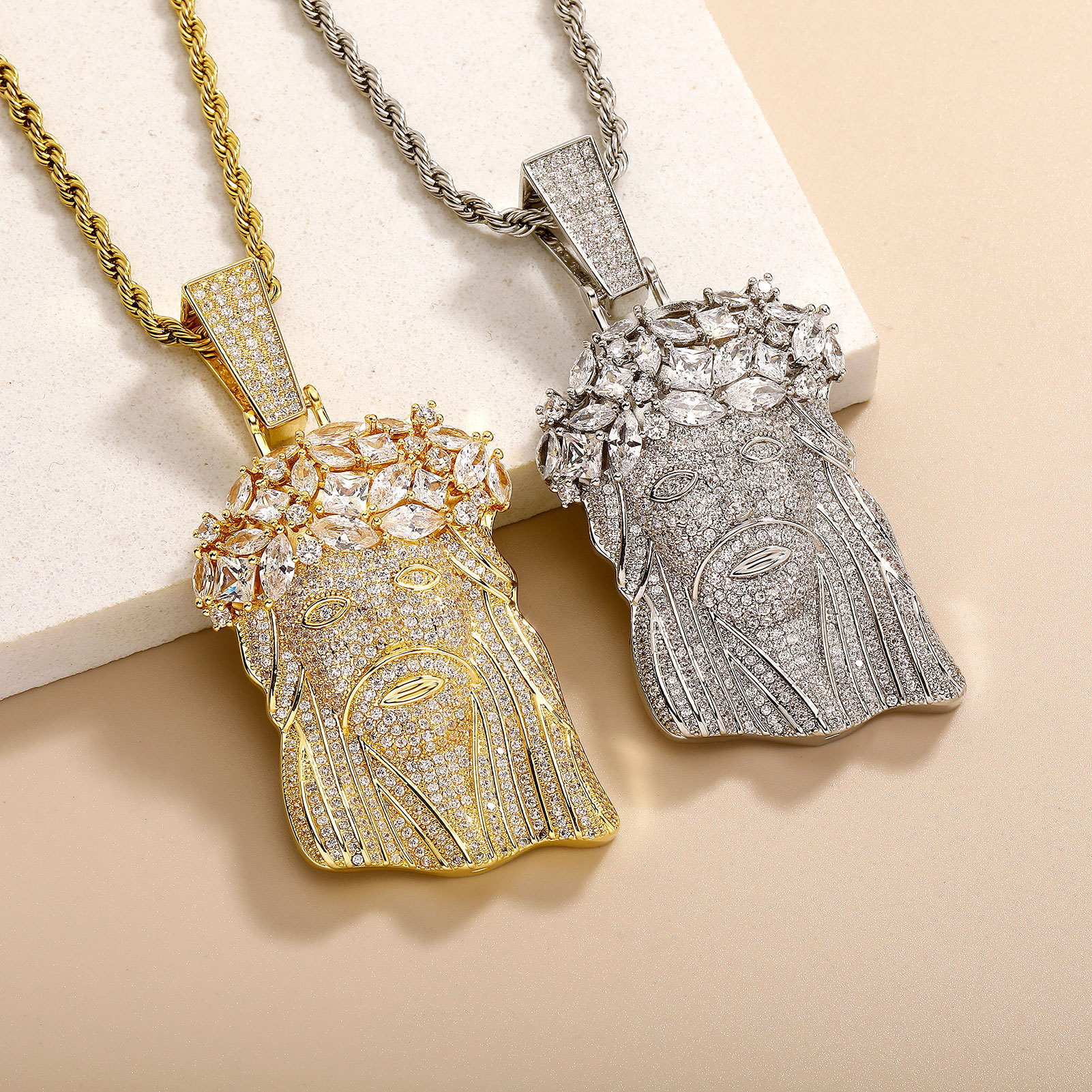 copper pendant hip-hop style with zircon