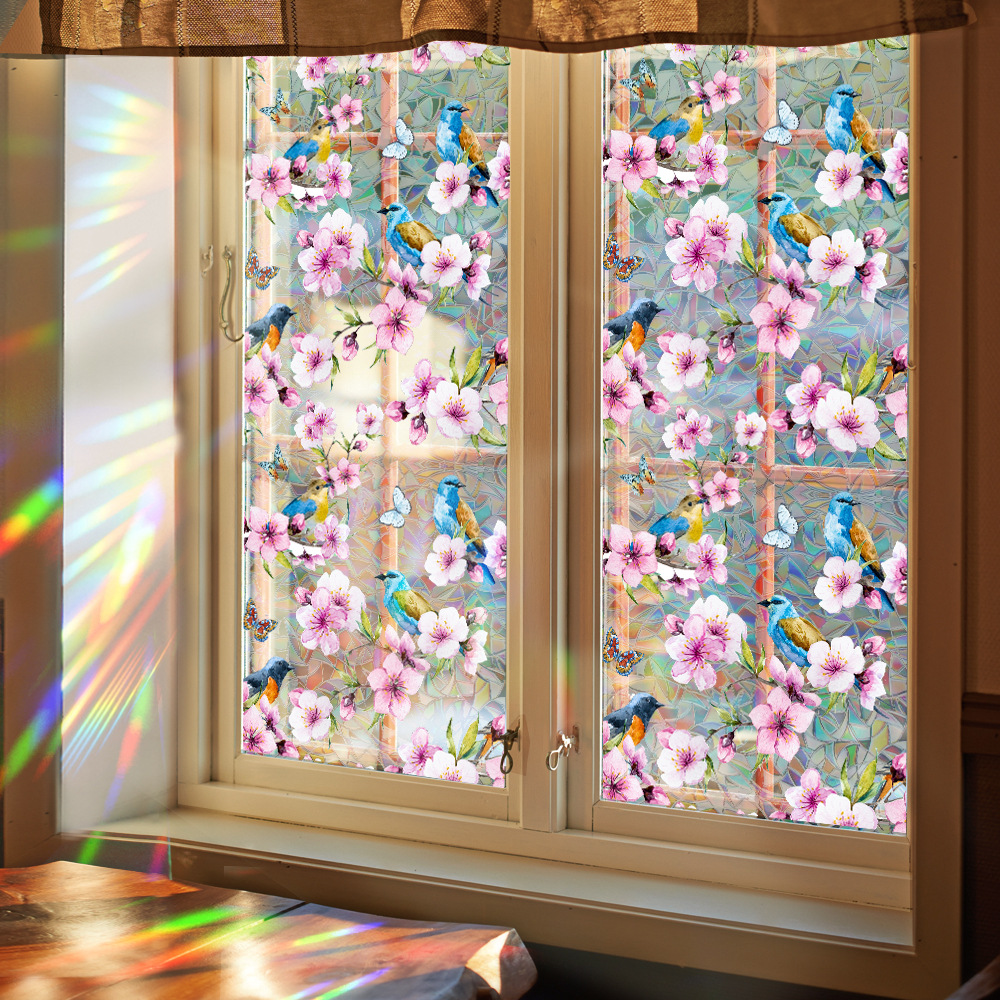 140g Weight Glass paster Home Textiles & Decor Type PVC Material Leaf Pattern Casual, Pastoral Style Casual Pastoral Leaf PVC Glass Paster Wall Art 153