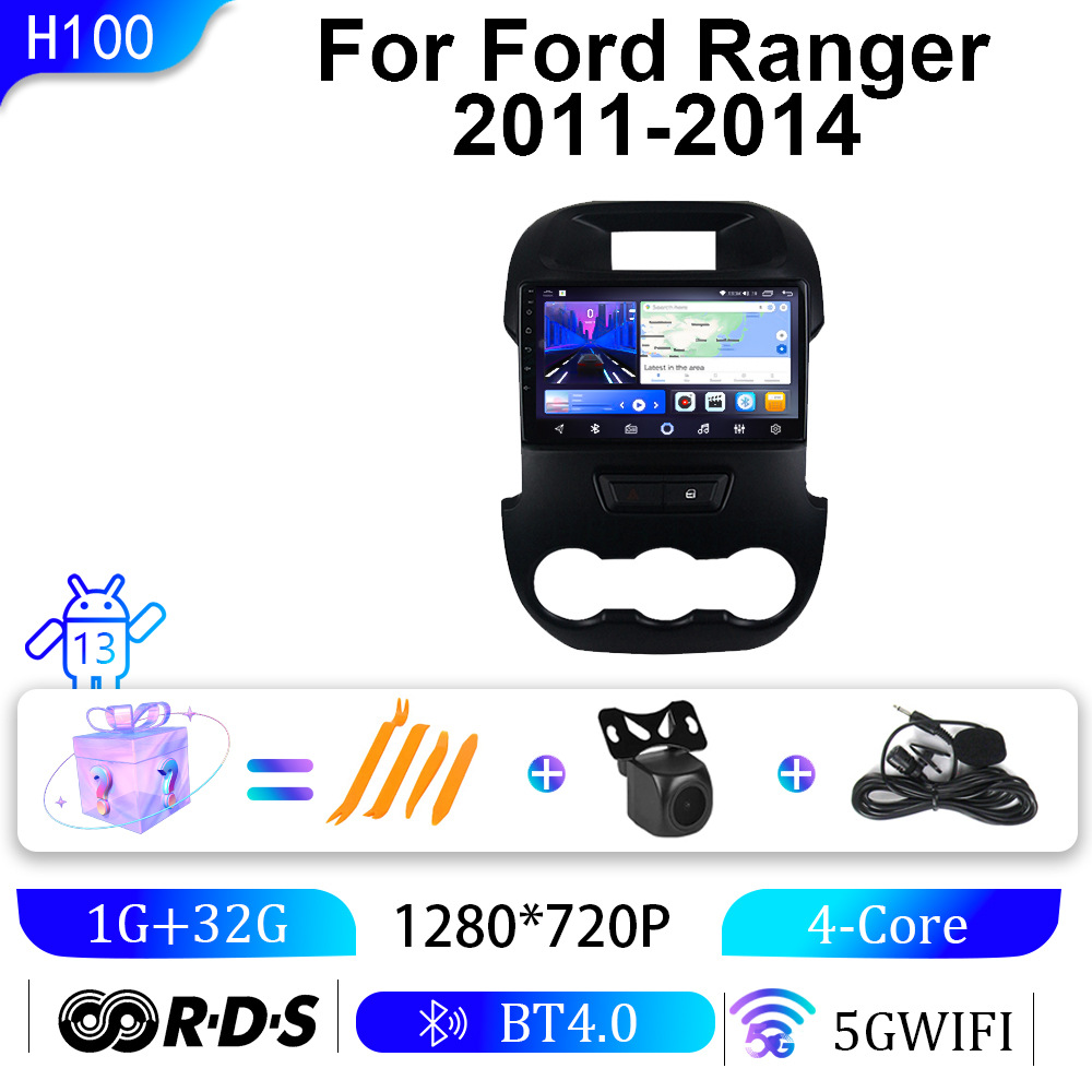 Ford Ford Ranger/Everest 2011-2014 Car Navigation CarPlay Bluetooth Radio DVD GPS (DVD Navigation) - wifi-1g32g-9-inch