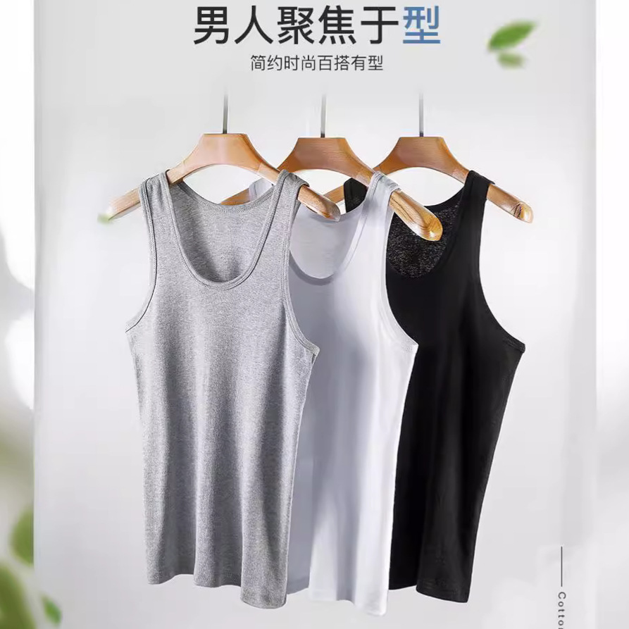 Nueva camiseta sin mangas para hombre, de algodón, estilo deportivo de verano, capa base para fitness, ajuste slim, transpirable, camiseta interior negra para hombre, informal.