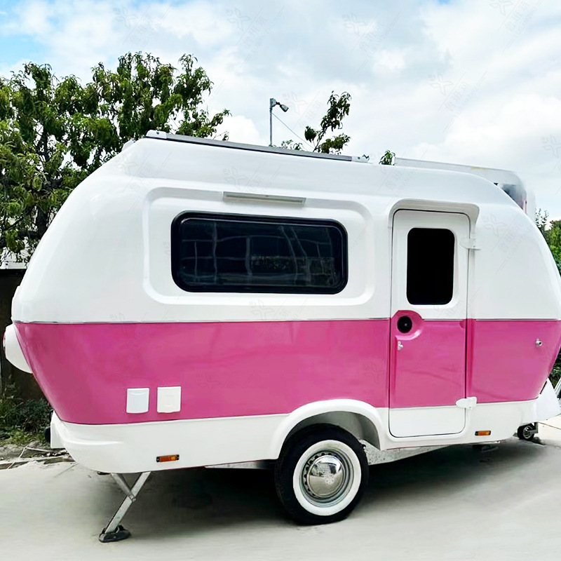 Nuevo acero inoxidable remolque tipo RV al aire libre camping padres-hijos vivienda RV valle rural