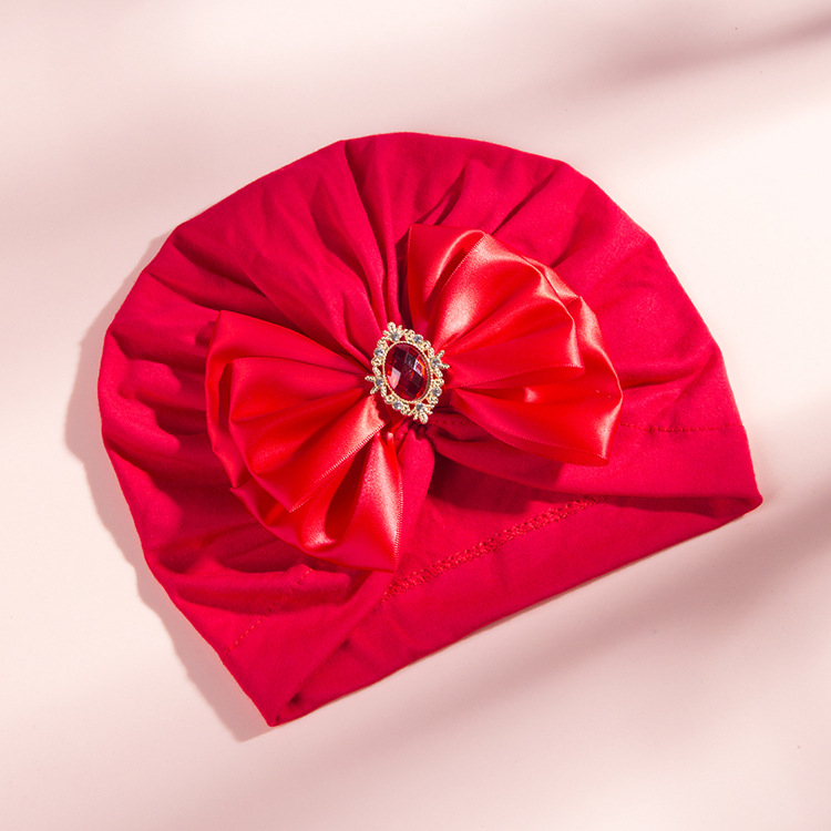 17g Weight Wedding Occasion Bow Knot Pattern Unisex Gender Fashion Style Grey, White, Pink, Purple, Red, Blue, Yellow, Black Color One Size Size Wholesale Children's Solid Color Big Bow Rhinestone Hedging Hat Nihaojewelry 18