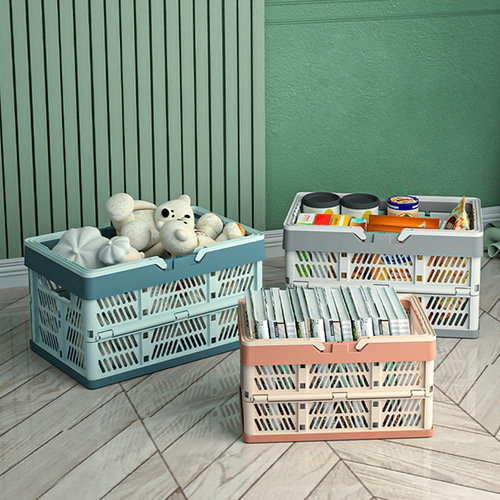Folding storage basket outdoor picnic basket desk snack toy storage basket portable shopping basket storage basket