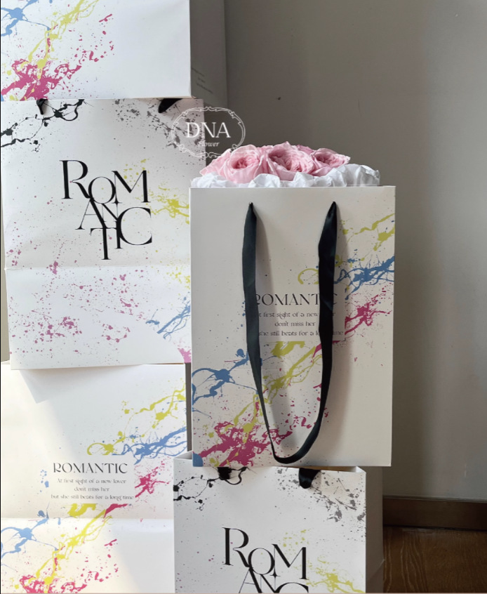 原创设计色彩幻想泼墨系列手提袋鲜花手提袋礼品包装袋