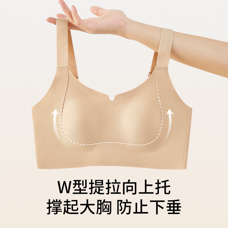 大胸显小内衣女全罩杯防下垂兔耳朵无痕胸罩跨境胖MM欧码大胸文胸|undefined