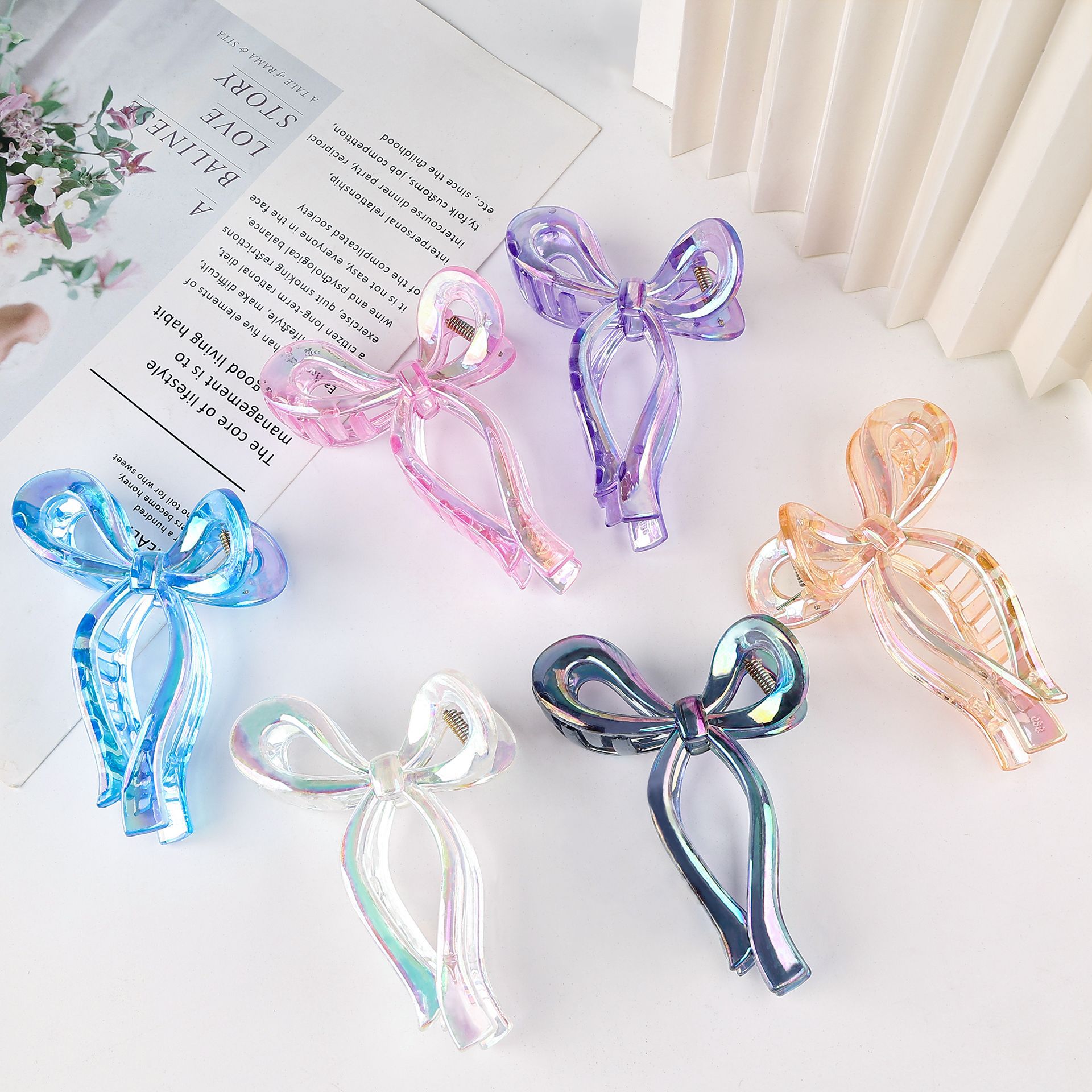 72g Weight Hair Claws Hair Accessories Type 1 Piece Quantity Casual, Holiday, Daily Occasion Plastic Material Bow Knot Pattern All Seasons Season Women's Gender Retro, Classic Style Style Retro Classic Style Women's Bow Knot Plastic Hair Claws 3