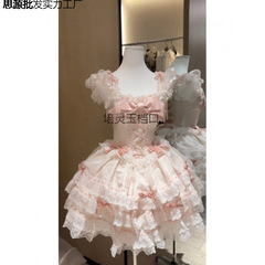 甜美可爱洛丽塔吊带连衣裙夏季新款减龄修身蓬蓬蛋糕短裙女