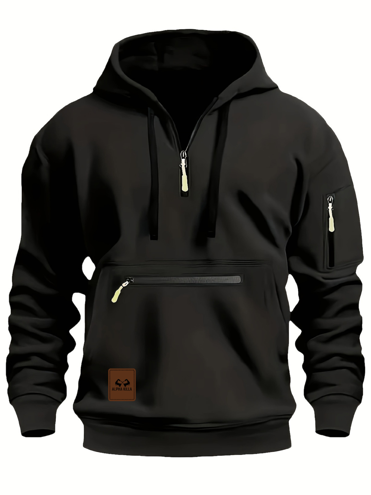 demi-season sports hoody with zipper for leisure