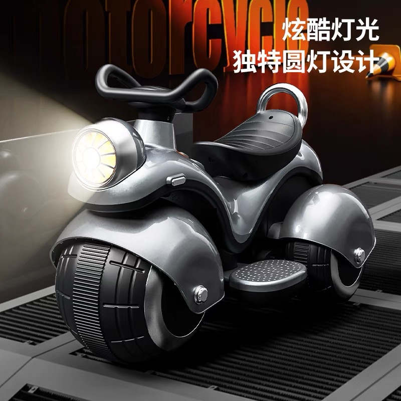 Niños motocicleta eléctrica de doble tracción triciclo coche de batería para niños coche de juguete de control remoto para niños se puede sentar