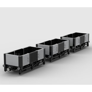 Building Blocks Moc-58560 Plank Wagon Train Model 155 Particle Count Children's Saint