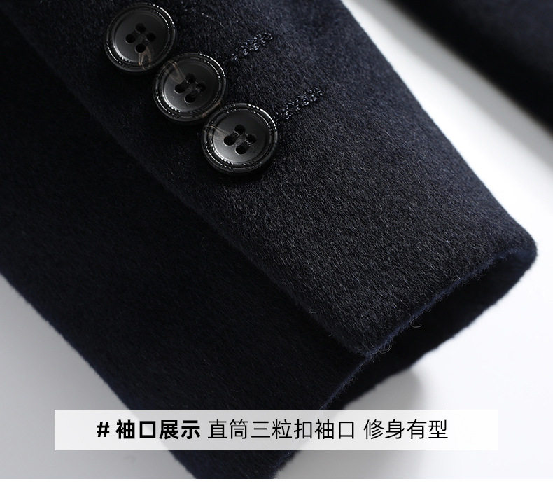 Áo vest nam len nguyên chất dáng ôm kiểu Hàn, áo khoác len công sở màu trơn — màu xanh hải quân, đen chi tiết 24