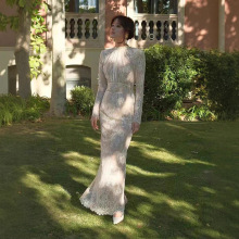 越南小众品牌25年新款法式风白色蕾丝吊带连衣裙鱼尾夏季新款修身