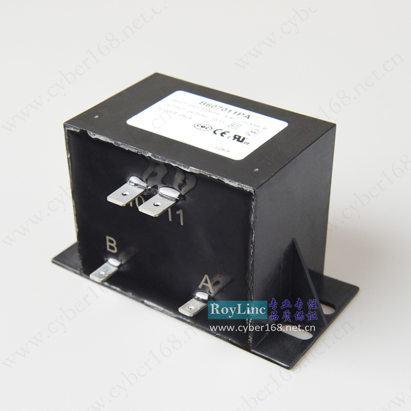 28VA 230V转24V B607011PA防水环氧封装端插变压器IP67 CQC UL CE