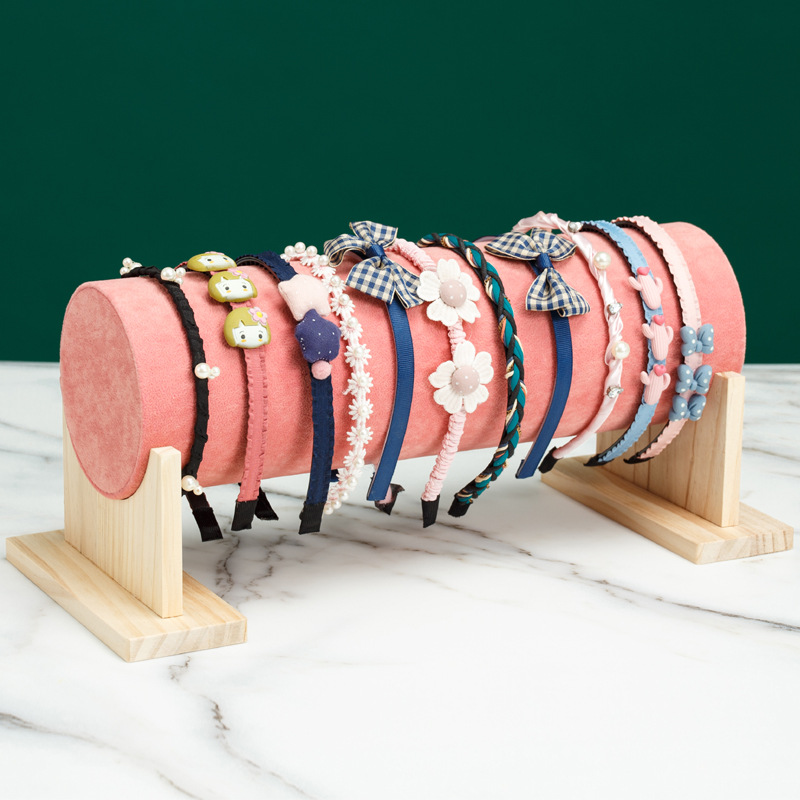 绒布发箍展示架头箍架头绳头饰发卡发圈饰品收纳架发带首饰架家用