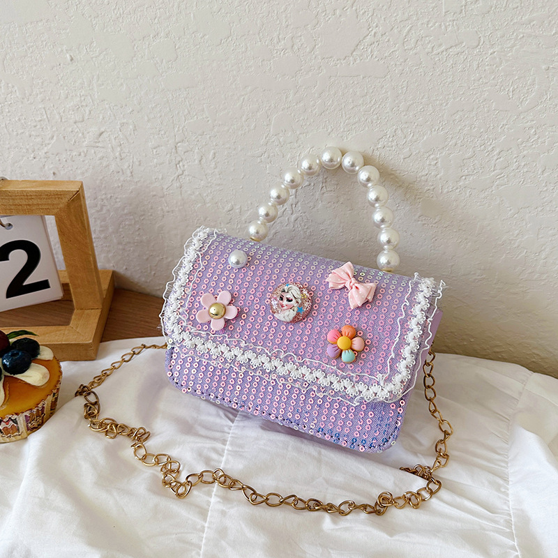 Bolsos populares de este año, bolsos accesorios de niñas, bolsos de perlas de moda, bolsos de hombro para niños coreanos.