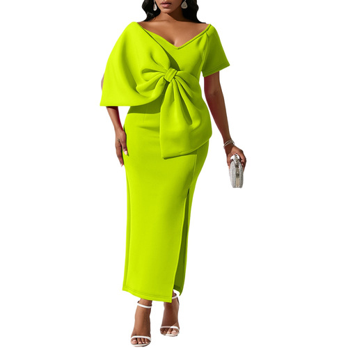 Party dress, Large bow dress, European and African skirts, 3xl