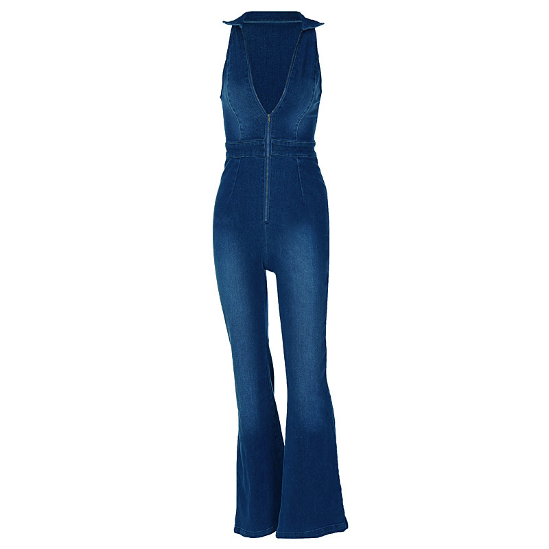 Women's Street Retro Sexy Solid Color Full Length Washed Jumpsuits display picture 6