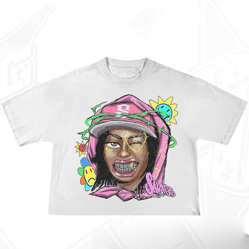 Unbranded T-shirt Y2K Savage Graphic White