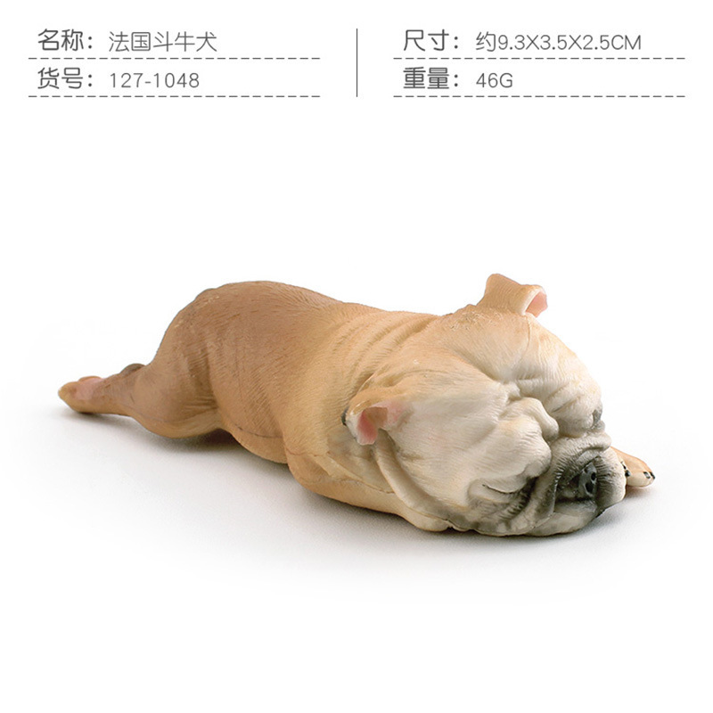 Simulación transfronteriza para dormir postura Shiba Inu modelo de Bulldog Francés educativo para niños mascota perro decoración de escritorio adornos estáticos