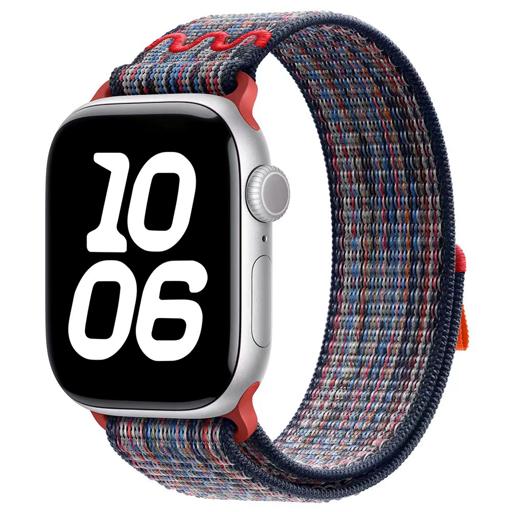 Плетёный нейлоновый браслет для часов (совместим с Apple, Nike), дышащий, размеры 20/22 мм для 38–49 мм