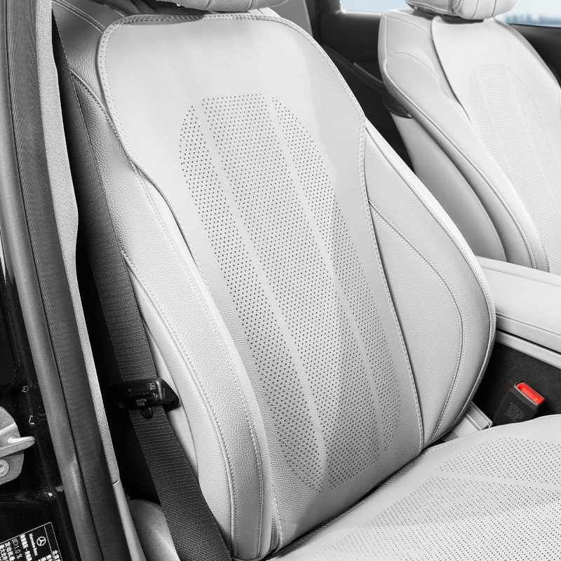新しいナッパレザーのカーシートクッション、オールシーズン対応の薄型通気性のある穴あき車のインテリアシートカバー、夏用シートクッション|undefined