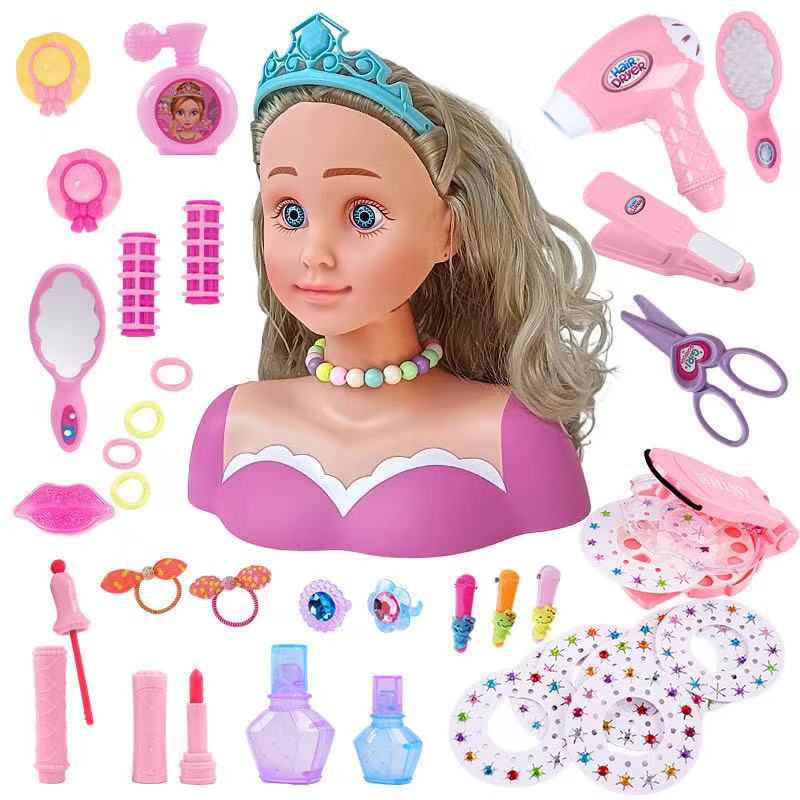 Modelo de media longitud muñeca juguete para niños secador de pelo traje de maquillaje trenzado de pelo cross-border play House Girl Doll