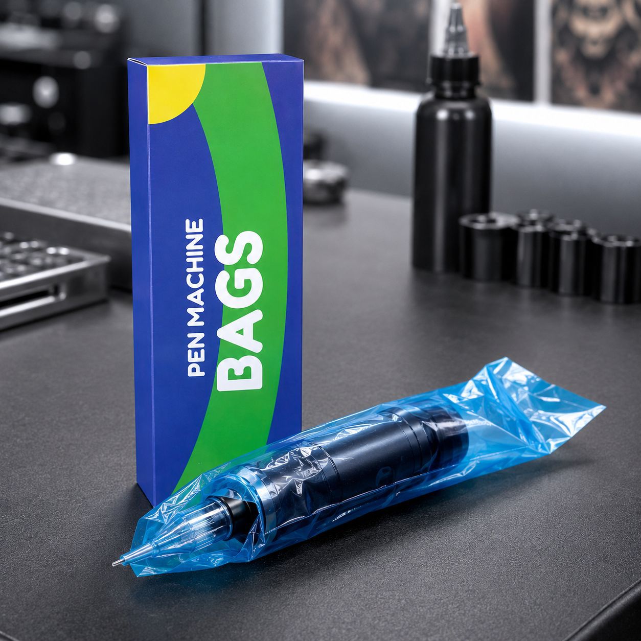 Cross-border best-selling disposable tattoo pen case, tattoo machine protective bag, and tattoo tool dust cover, 200 pieces per box