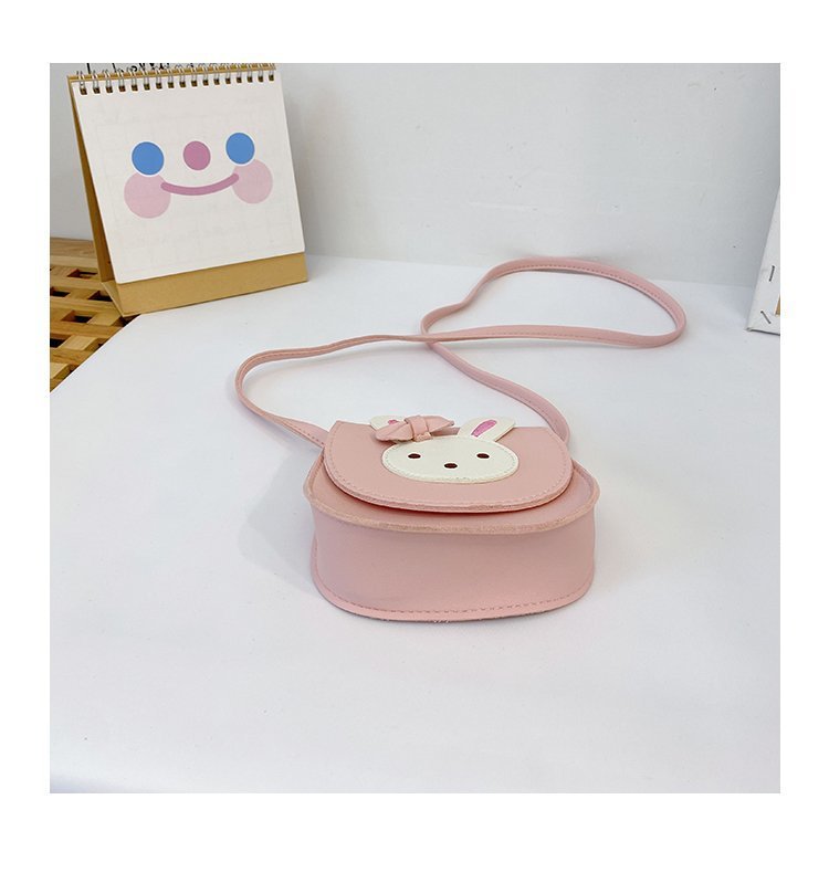Semicircle Shape Small Size Girl's Small Pu Leather Rabbit Cute Square Magnetic Buckle Crossbody Bag