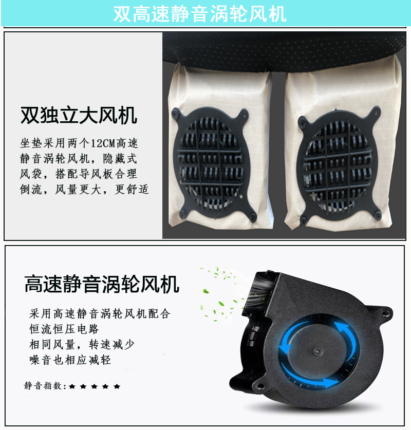 Truck Ventilated Seat Cushion, Summer Seat Cushion, Cool and Breathable, Special Massage Cooling Cushion for Forklift and Bus Driver's Seat