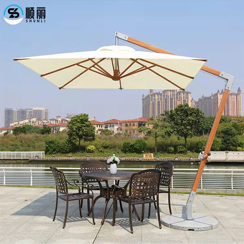 户外遮阳伞外摆遮阳大伞庭院伞花园露台桌椅伞休闲沙滩7字型吊伞