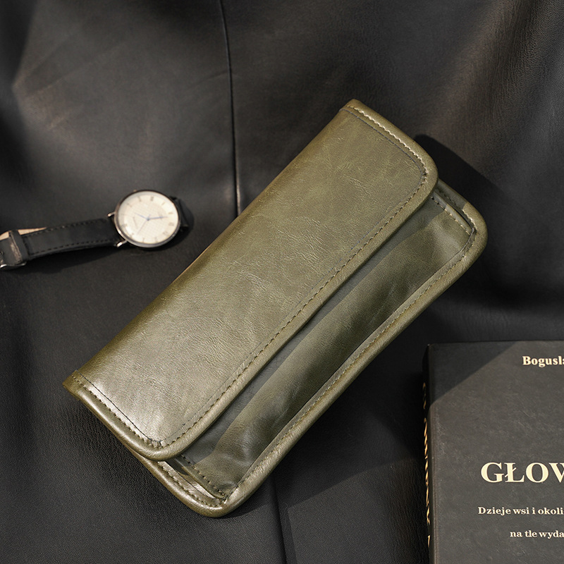 Fashion Retro Men's Mid-length Wallet Retro Trendy Men's All-match Youth Clutch Multi-card Coin Wallet Wallet Wallet