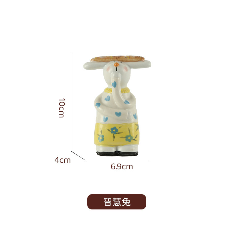 景德镇创意陶瓷家居摆件桌面装饰品电视柜入户玄关摆件卡通玩偶|undefined