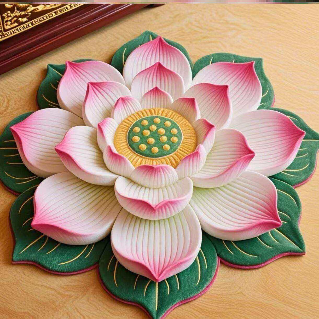 Nueva alfombra de sala de estar de loto chino, alfombra de mesa de té familiar de gran área, alfombra de cama de dormitorio fácil de cuidar